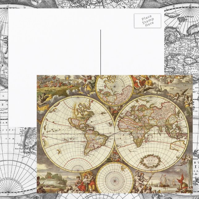 Antique Old World Map by Frederick de Wit, c. 1680 Postcard (Creator Uploaded)