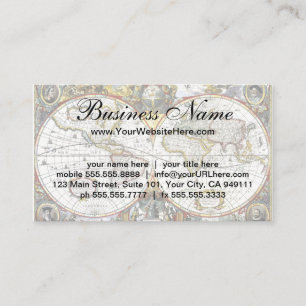 Antique Old World Map by Hendrik Hondius, 1630 Business Card
