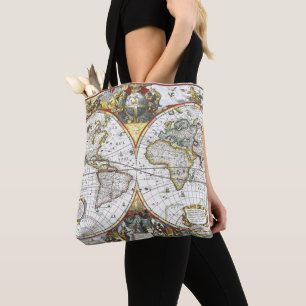 Antique Old World Map by Hendrik Hondius, 1630 Tote Bag