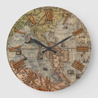 Antique Old World Map History Designer Clock