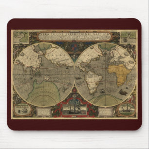 Antique Old World Map Mouse Mat