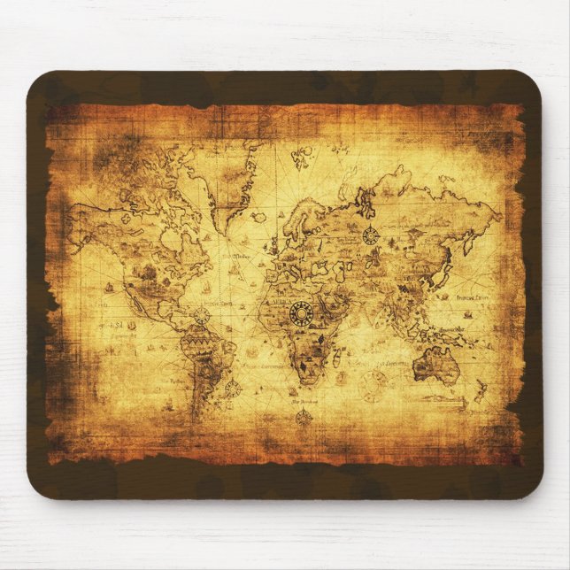 Antique Old World Map Mousepad (Front)