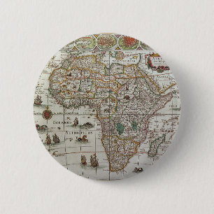 Antique Old World Map of Africa by Blaeu, c.1635 6 Cm Round Badge