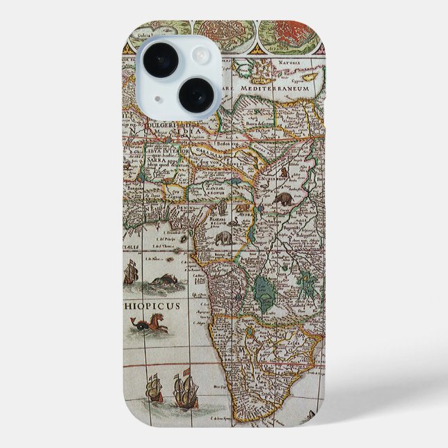 Antique Old World Map of Africa by Blaeu, c.1635 Case-Mate iPhone Case (Back)
