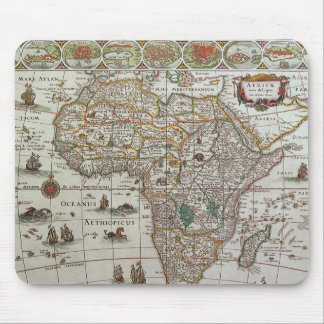 Antique Old World Map of Africa by Blaeu, c.1635 Mouse Mat