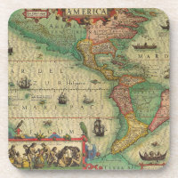 Antique Old World Map of the Americas, 1606