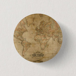 Antique Old World Map on a Pin