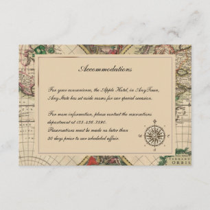 Antique Old World Map Wedding Insert