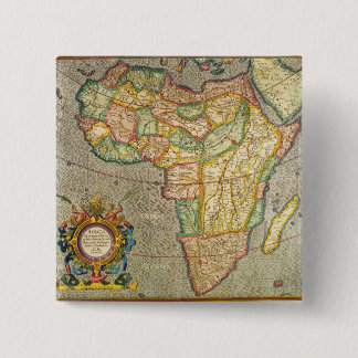 Antique Old World Mercator Map of Africa, 1633 15 Cm Square Badge