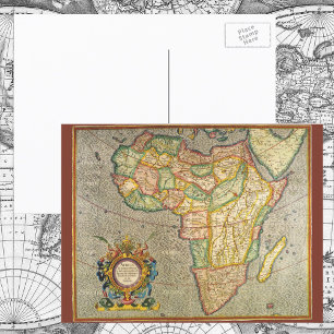 Antique Old World Mercator Map of Africa, 1633 Postcard