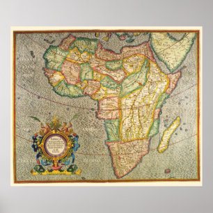 Antique Old World Mercator Map of Africa, 1633 Poster