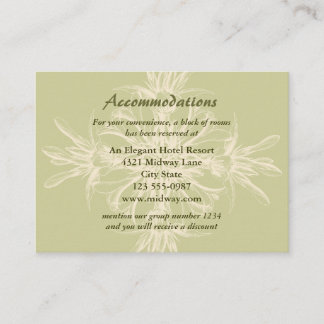 Antique Olive Floral Accommodations Card