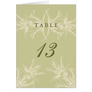 Antique Olive Floral Table Place Cards