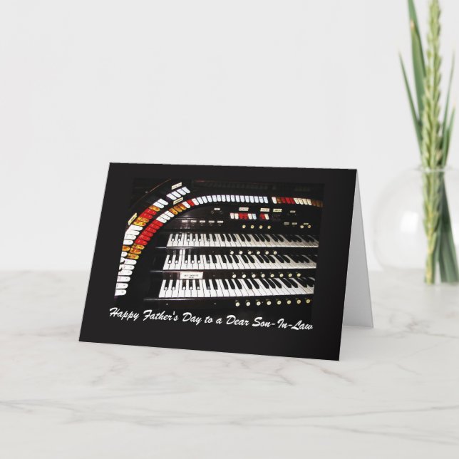 Antique Organ Happy Father's Day to Son-In-Law Card (Front)