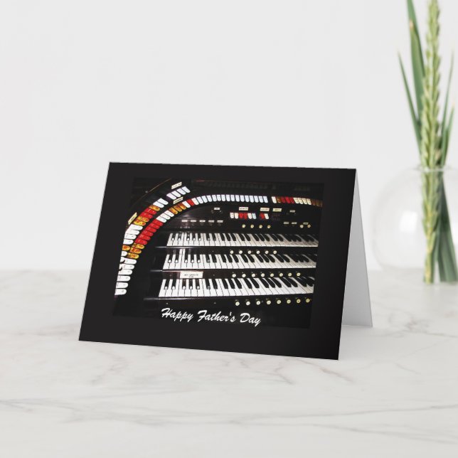 Antique Organ Keyboard Happy Father's Day Card (Front)