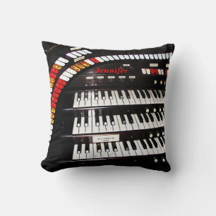 Antique Organ Keyboard, Name, Square Cushion