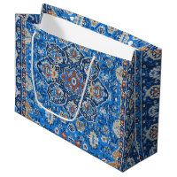 Antique Oriental Blue Turkish Persian Carpet