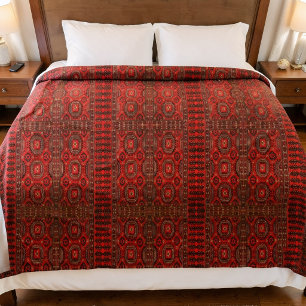 Antique Oriental rug design Fleece Blanket