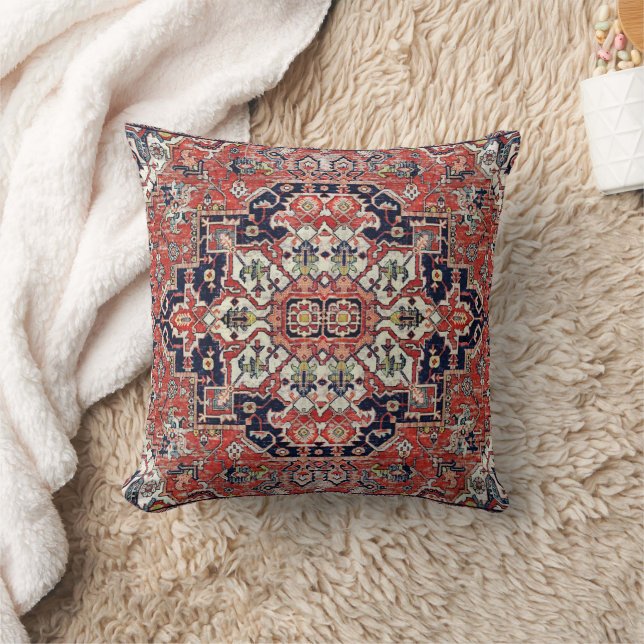 Antique Oriental rug  Printed Throw Pillow (Blanket)