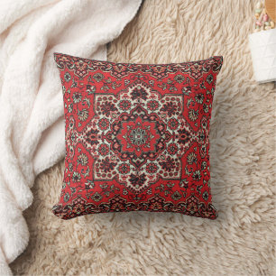 Antique Oriental rug Printed Throw Pillow