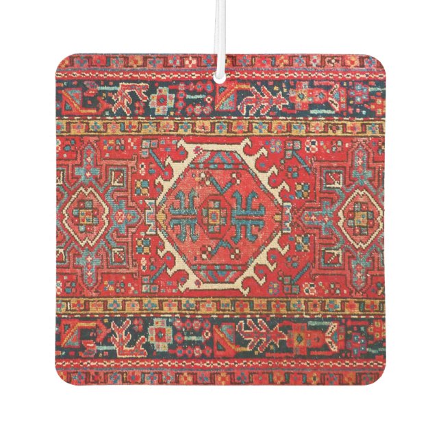 Antique Oriental Turkish Persian Carpet  Car Air Freshener (Front)