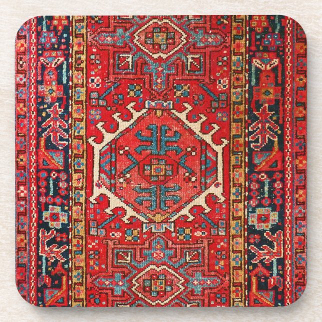 Antique Oriental Turkish Persian Carpet Coaster (Front)