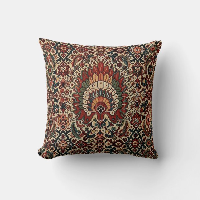 Antique Oriental Turkish Persian Carpet Rug Cushion (Front)