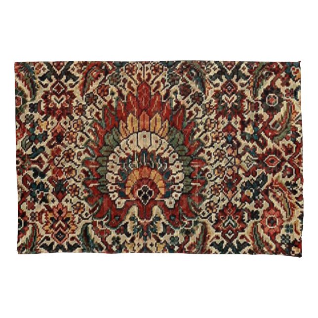 Antique Oriental Turkish Persian Carpet Rug Pillowcase (Front-Left)