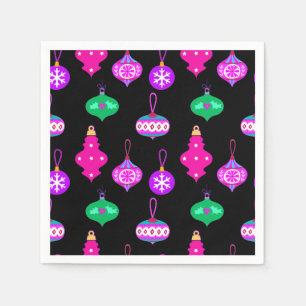 Antique Ornament Pattern in Pink, Teal and Black Napkin
