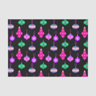 Antique Ornament Pattern in Pink, Teal and Black  Tissue Paper