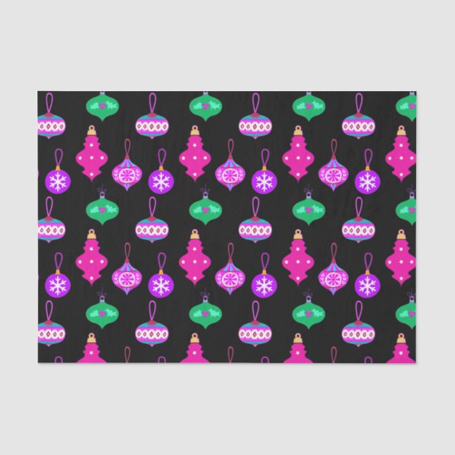 Antique Ornament Pattern in Pink, Teal and Black  Tissue Paper (Front)