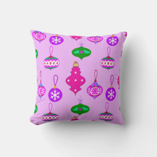 Antique Ornament Pattern in Pink, Teal and Orchid Cushion