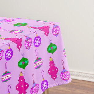 Antique Ornament Pattern in Pink, Teal and Orchid Tablecloth