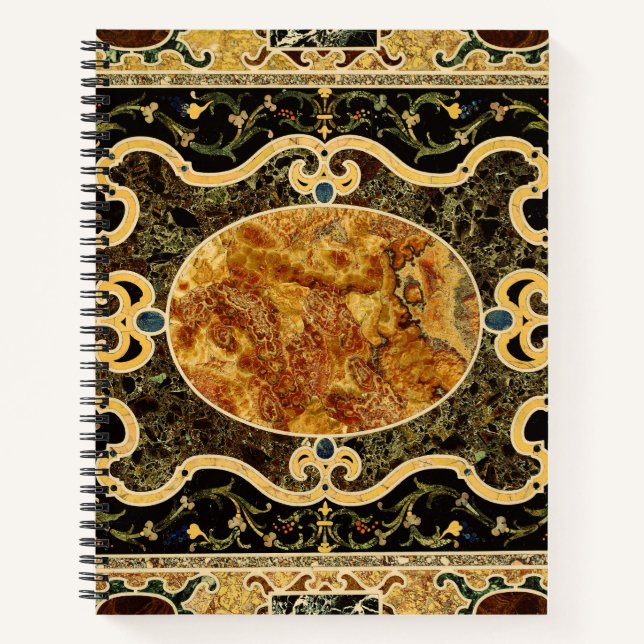 Antique Ornamental Italian Gemstone Pattern Notebook (Front)