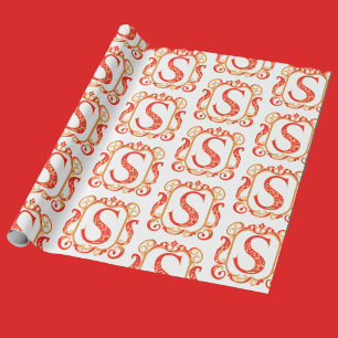 Antique Ornamental Monogram - capital S Wrapping Paper