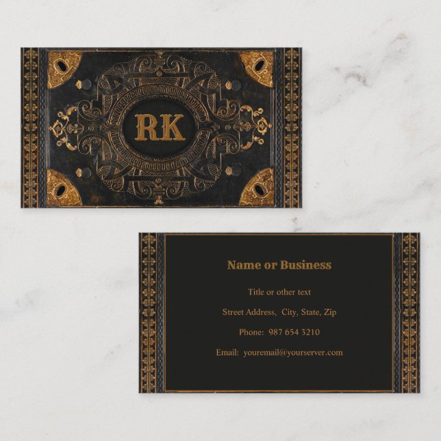 Antique Ornamental Style with your Initial(s) Business Card (Front/Back)