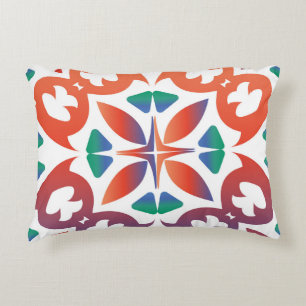 Antique ornate tiles talavera mexico. Geometric de Decorative Cushion