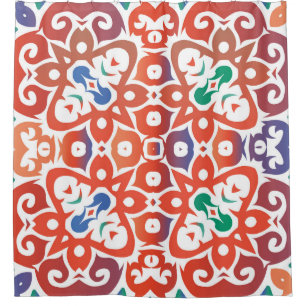 Antique ornate tiles talavera mexico. Hand drawn d Shower Curtain