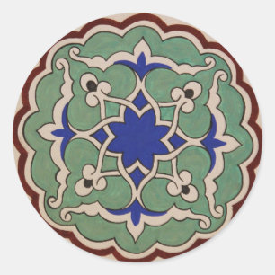 Antique OTTOMAN Islamic Tile Design Classic Round Sticker