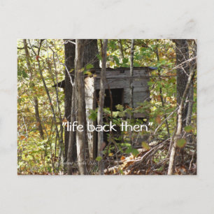 antique Outhouse in the woods- customise Postcard