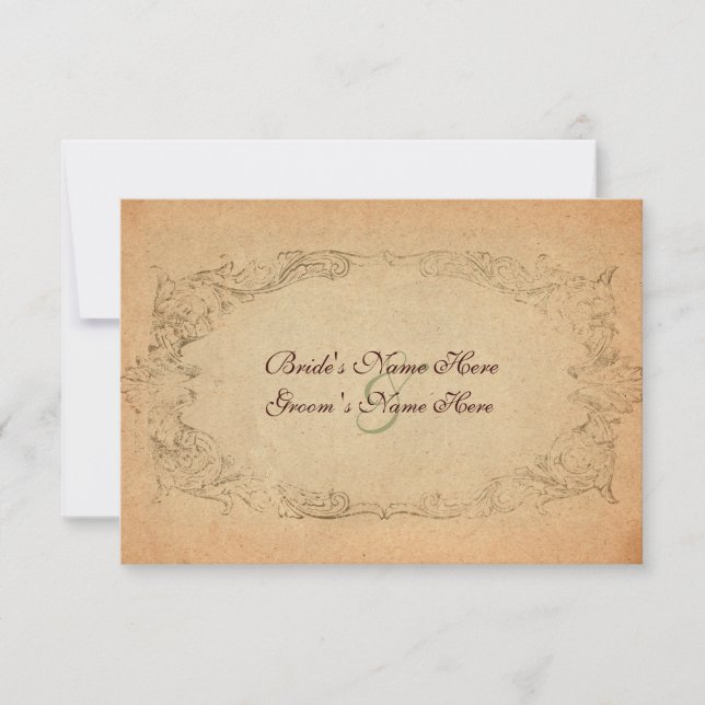 Antique Oval Parchment rsvp with envelopes (Front)