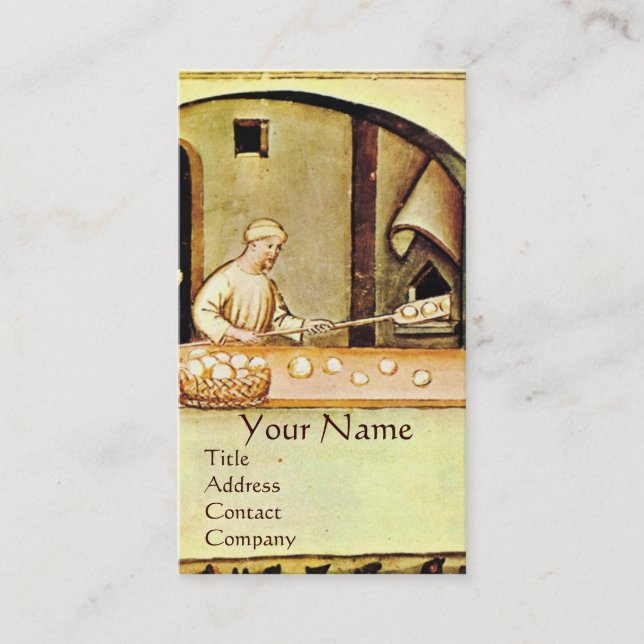 ANTIQUE OVEN  BAKER ,BAKERY BREAD SHOP BUSINESS CARD (Front)