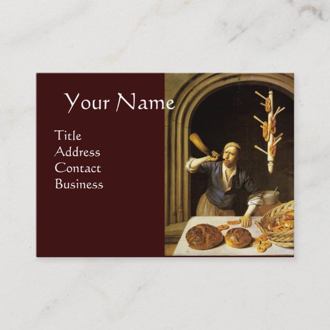 ANTIQUE OVEN  BAKER ,BAKERY BREAD SHOP BUSINESS CARD (Front)