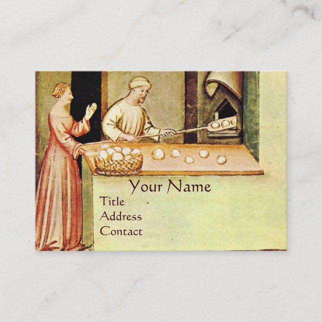 ANTIQUE OVEN  BAKER ,BAKERY BREAD SHOP BUSINESS CARD (Front)