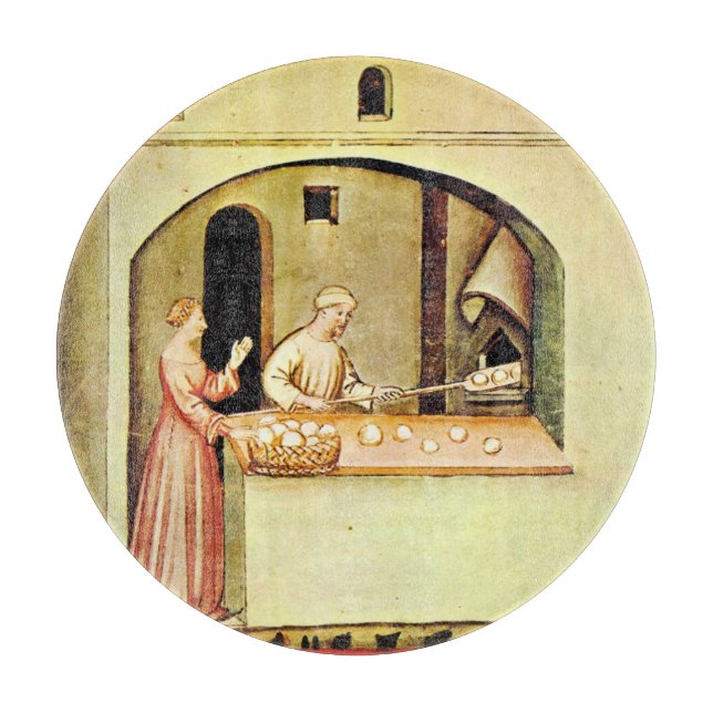 ANTIQUE OVEN  BAKER ,BAKERY BREAD SHOP  CUTTING BOARD (Front)