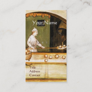ANTIQUE OVEN  BAKER ,BAKERY BREAD SHOP MONOGRAM BUSINESS CARD