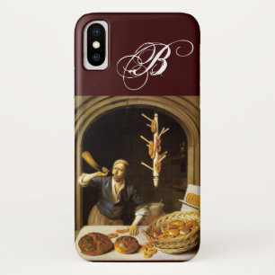 ANTIQUE OVEN  BAKER ,BAKERY BREAD SHOP MONOGRAM iPhone X CASE