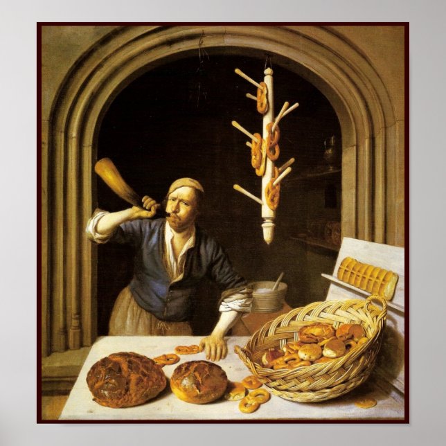 ANTIQUE OVEN  BAKER ,BAKERY BREAD SHOP POSTER (Front)