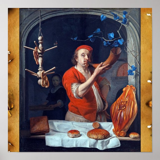 ANTIQUE OVEN  BAKER ,BAKERY BREAD SHOP POSTER (Front)