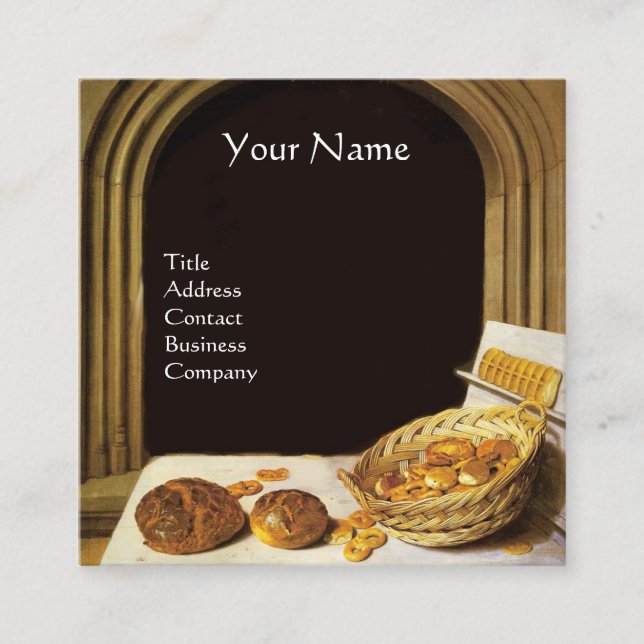 ANTIQUE OVEN  BAKER ,BAKERY BREAD SHOP SQUARE BUSINESS CARD (Front)